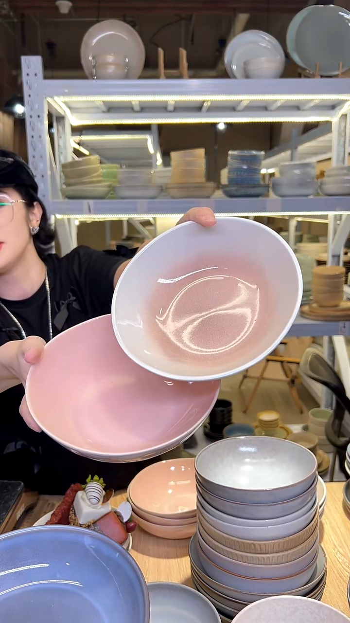 瓷249外贸尾货高温釉下彩陶瓷餐具默认微瑕