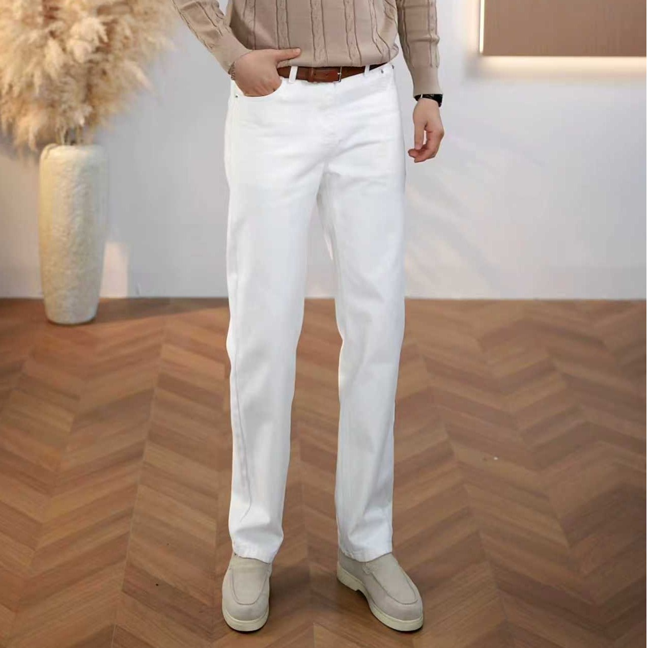 【K.Z.STAR】秋冬新款白色百搭小直筒休闲长裤男士