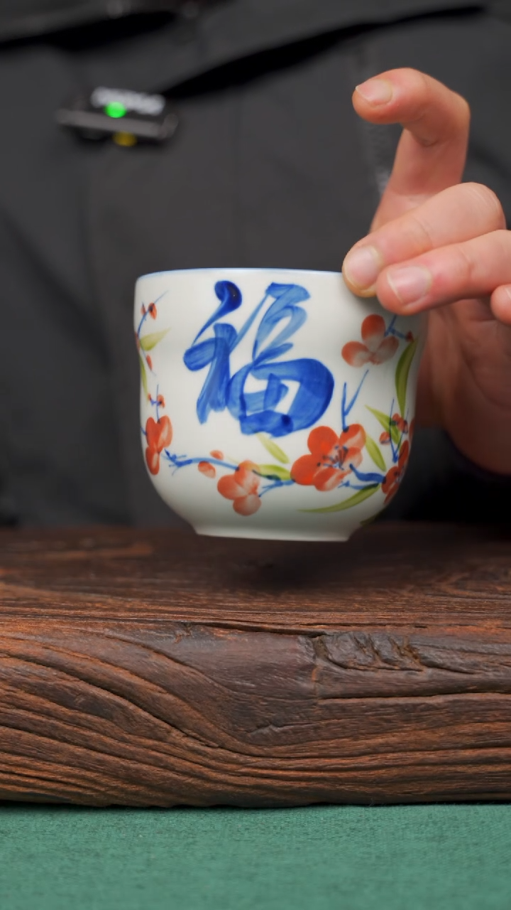 【闪购商品】瓷片96景德镇杯釉下手工手绘瓷器