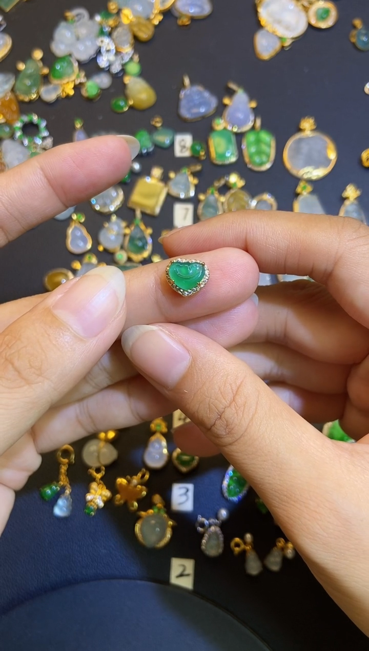 吊坠(不含链)银S925镶嵌翡翠1