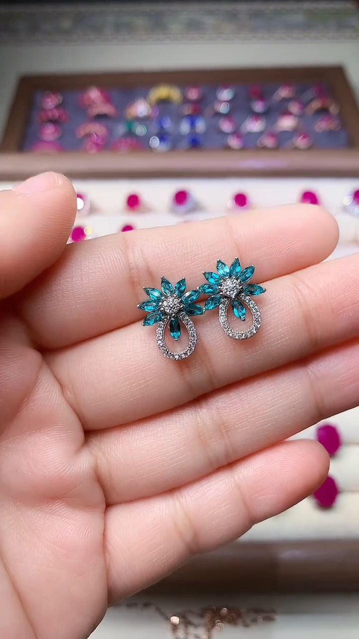 【闪购商品】碧玺耳饰银S925镶嵌0000