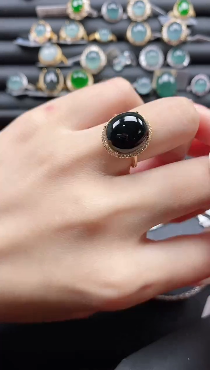 【闪购商品】翡翠戒指银S925镶嵌11111