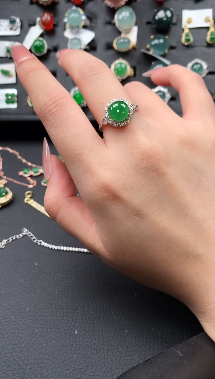 【闪购商品】翡翠戒指银S925镶嵌51241