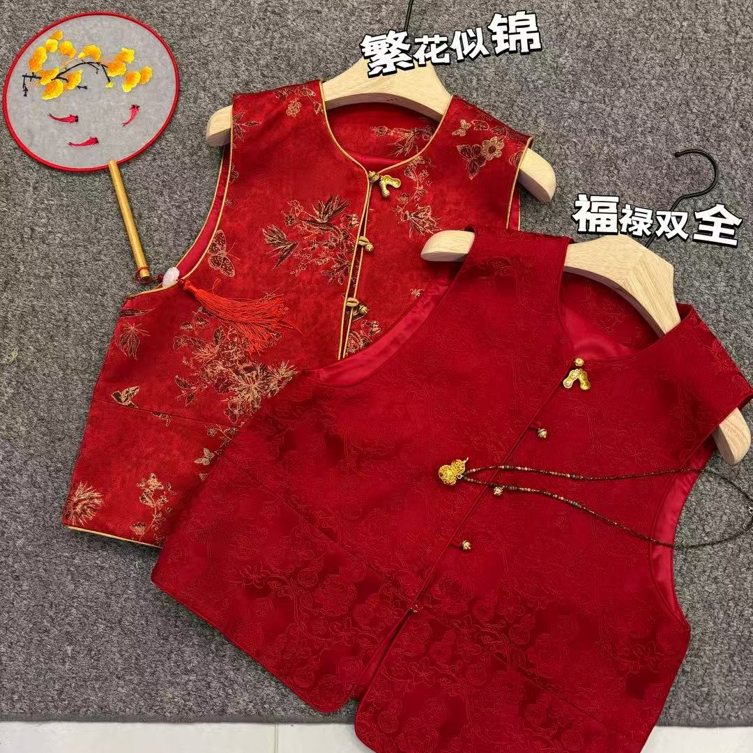 【深圳南油二姐】秋季新款新中式双面双穿复古时尚马甲77