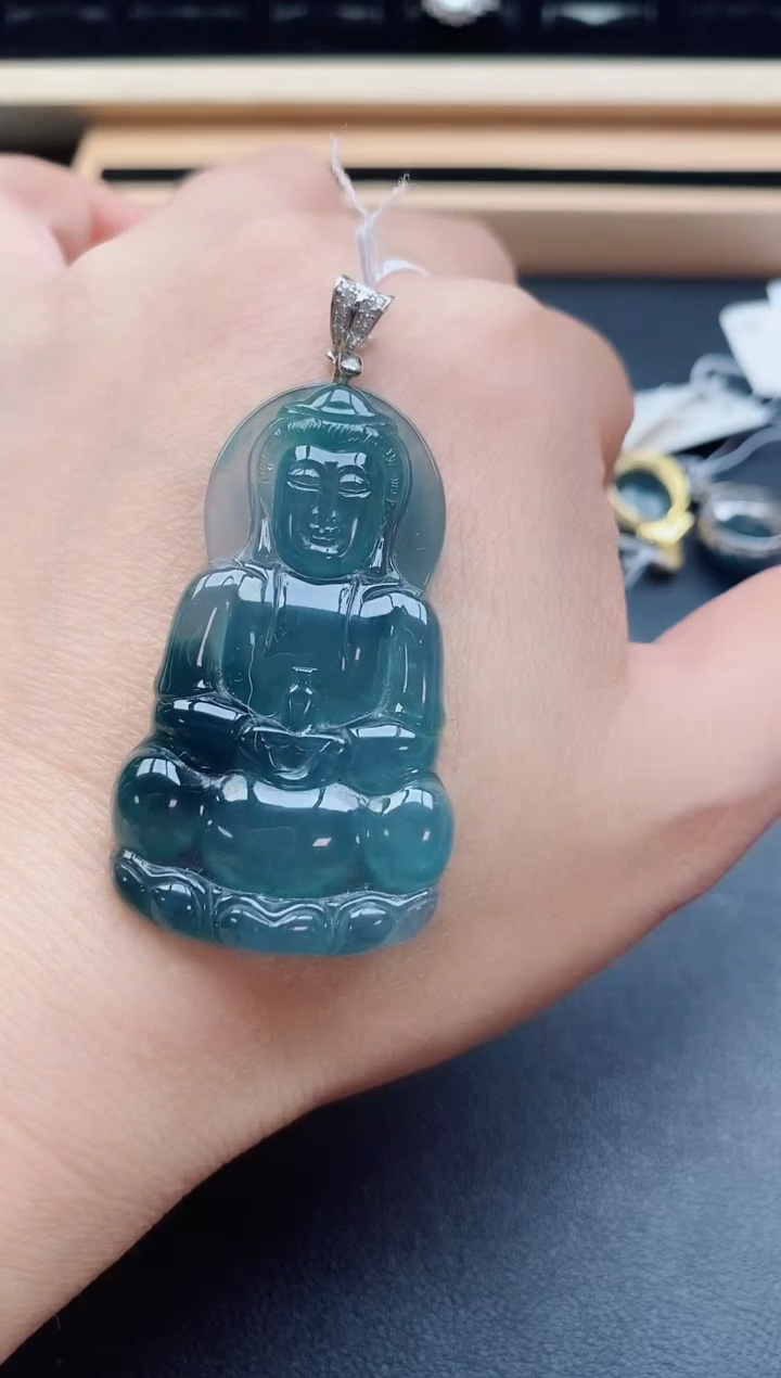 翡翠银S925镶嵌吊坠(赠链)50850