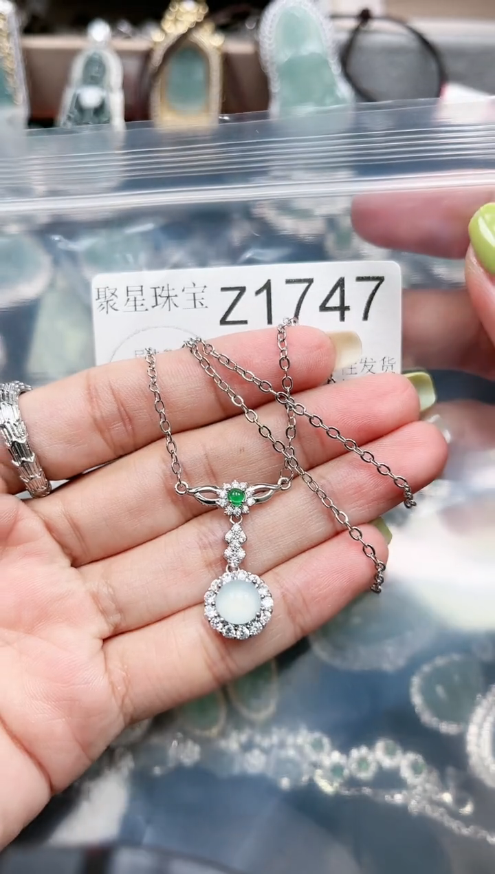 【闪购商品】翡翠颈饰未镶嵌赠皮绳1747