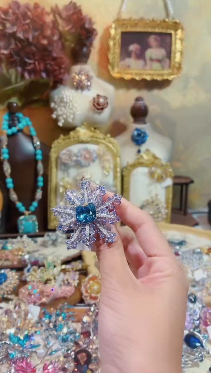 合成立方氧化锆铜合金紫色雪花