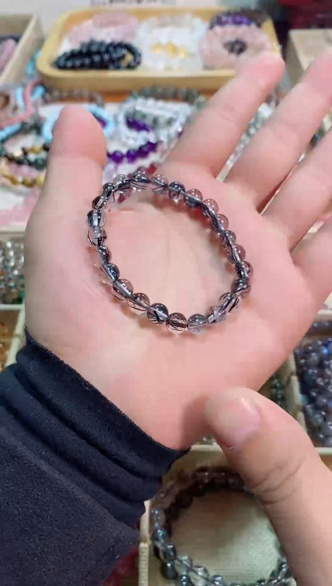【闪购商品】水晶手链未镶嵌黑发晶8m+ (多样性发其一）