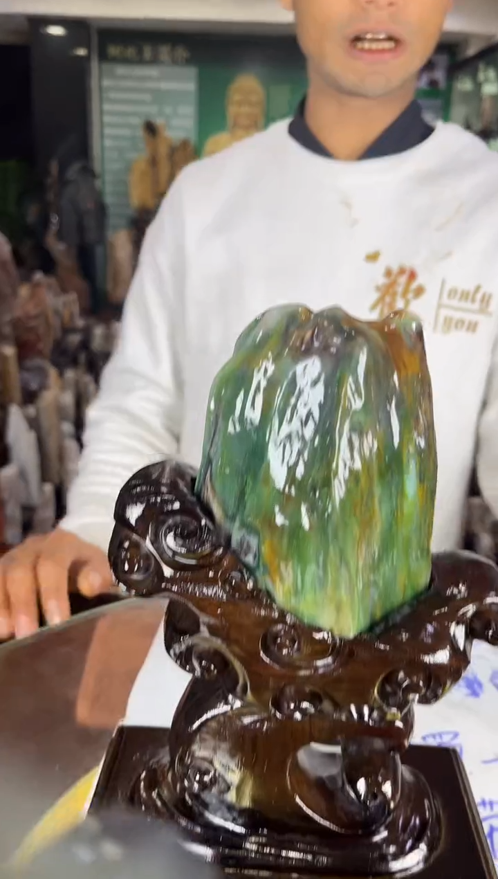 未镶嵌珠宝奇石硅化玉缅甸天然树化玉精品居家摆件