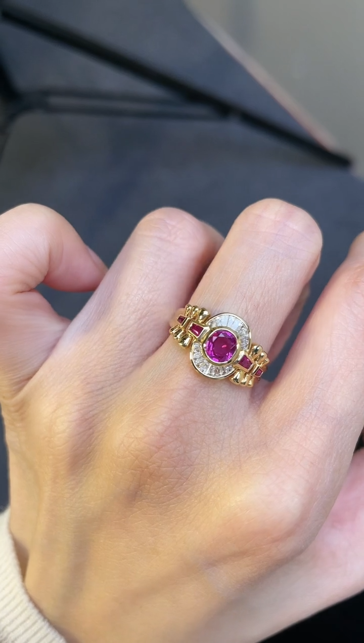 【闪购商品】红宝石戒指18K金镶嵌主石：0.85ct