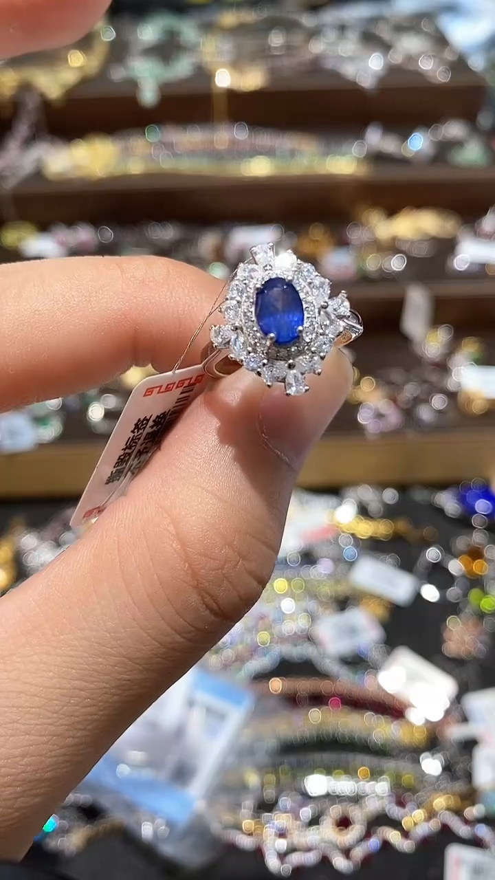 【闪购商品】蓝宝石戒指银S925镶嵌戒指