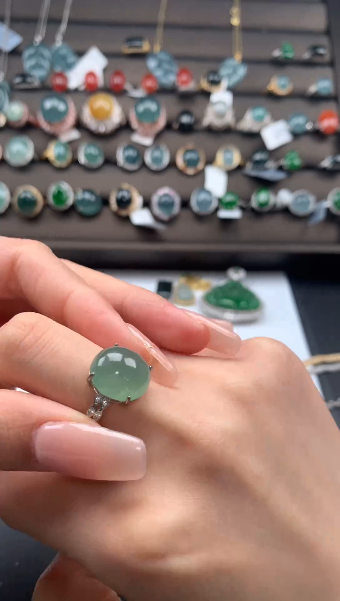 【闪购商品】翡翠戒指银S925镶嵌321321323