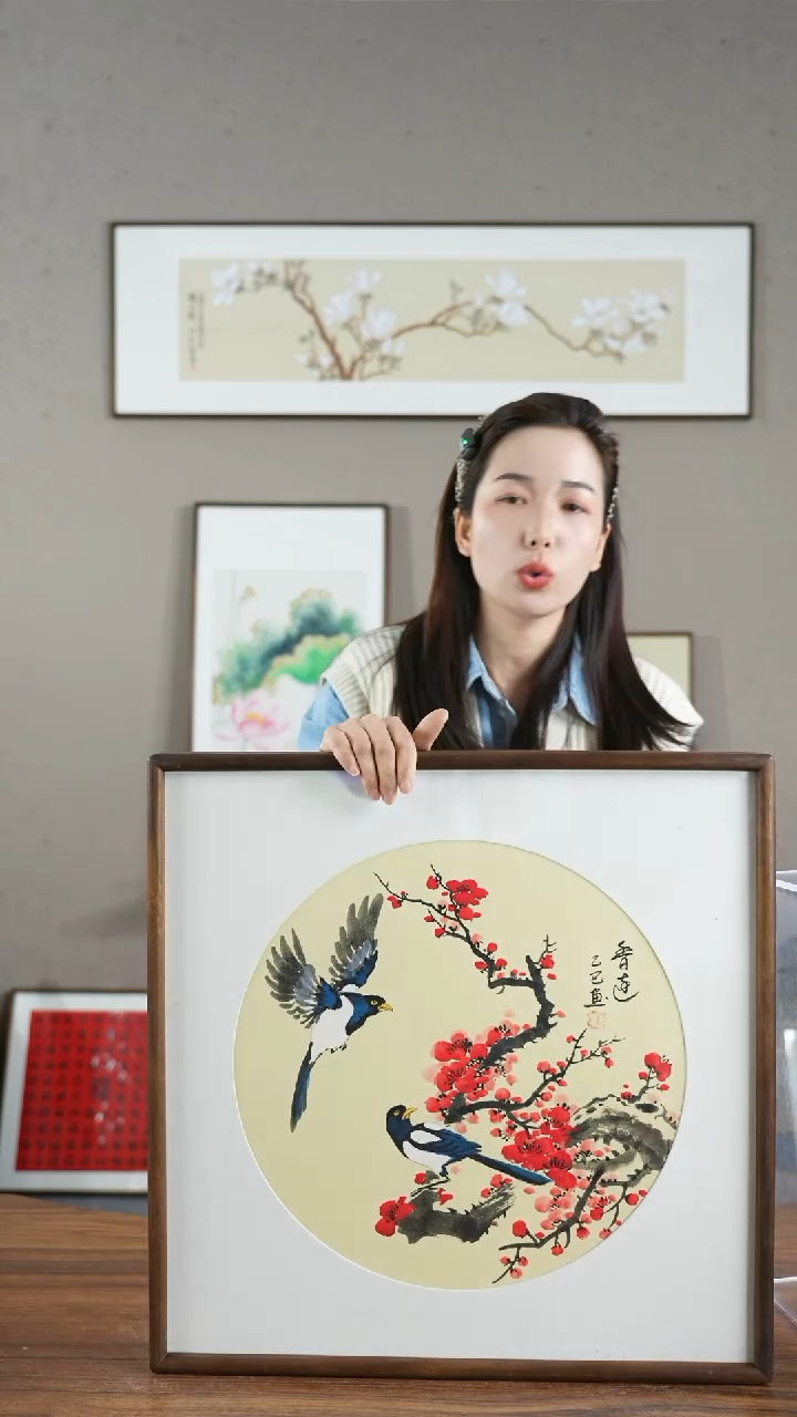 【闪购商品】书法Y香远红梅鸟/52*52       