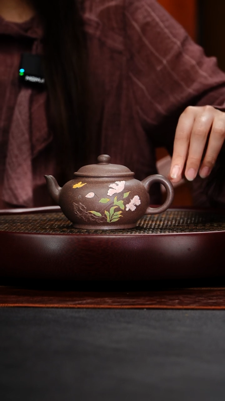 茶壶紫砂成进窑 圆珠132 天青 230毫升