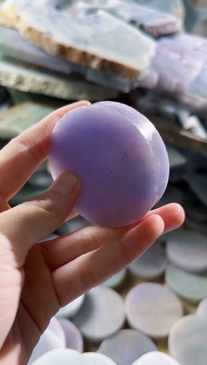 翡翠散珠缅甸翡翠A货柠1047