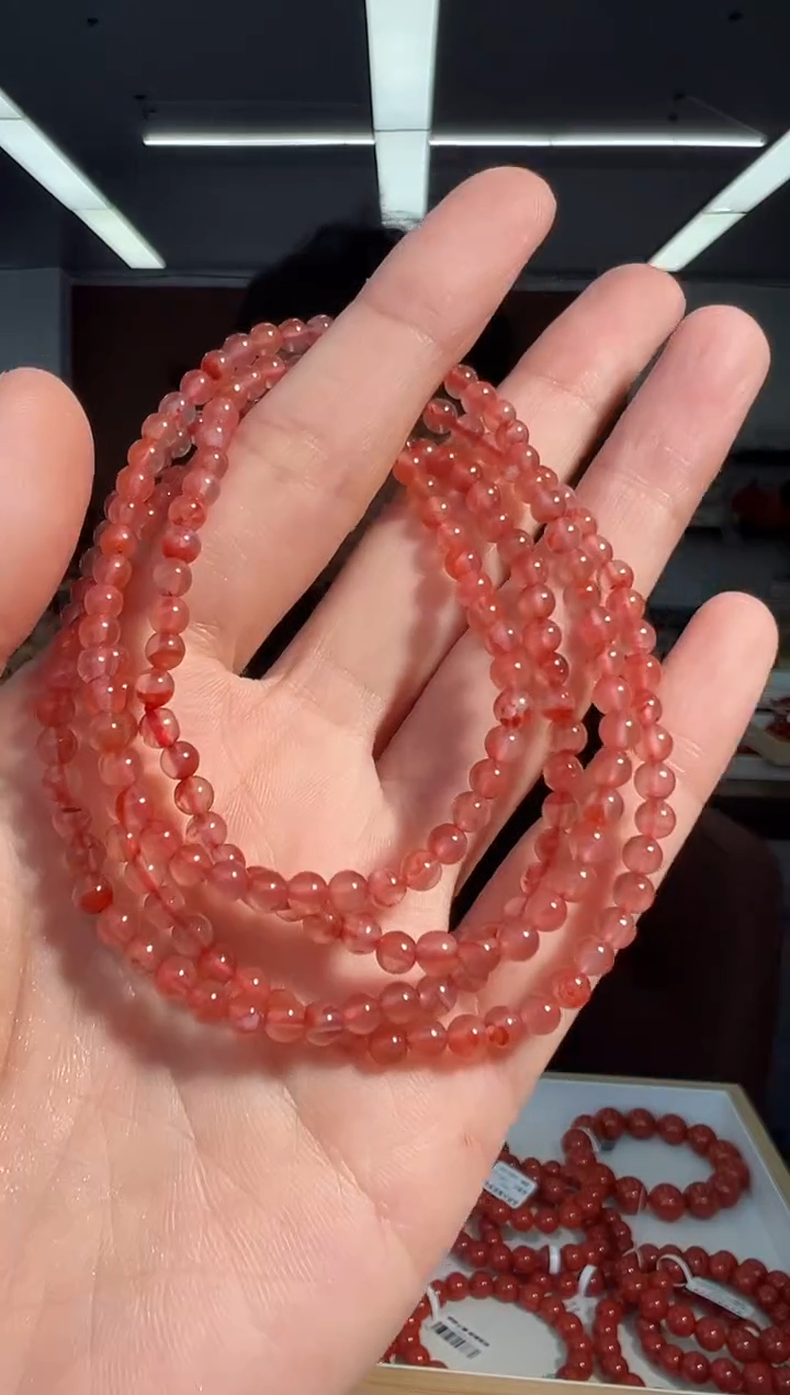 未镶嵌手链南红玛瑙A9高冰飘花小米链3mm+