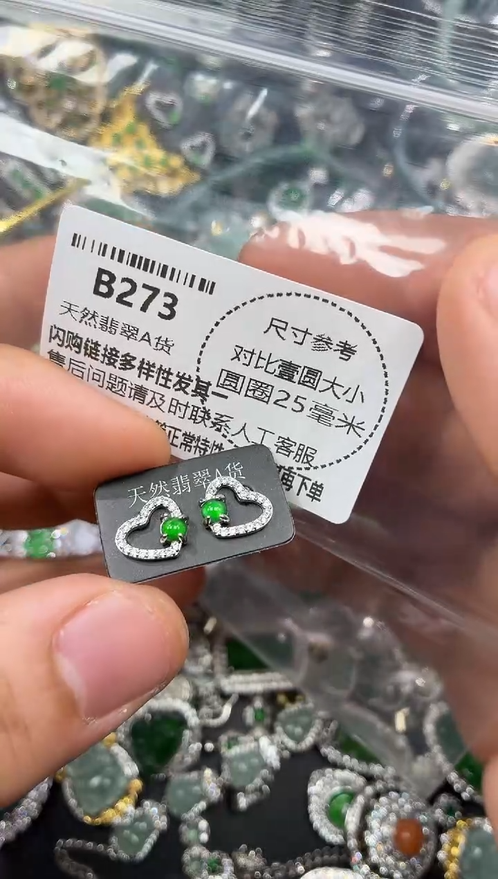 颈饰未镶嵌翡翠B273耳钉