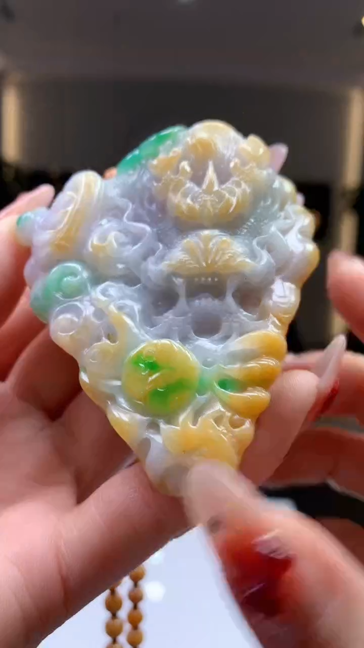 【闪购商品】定制翡翠未镶嵌1083ry-毛货挂件(赠珠链）30