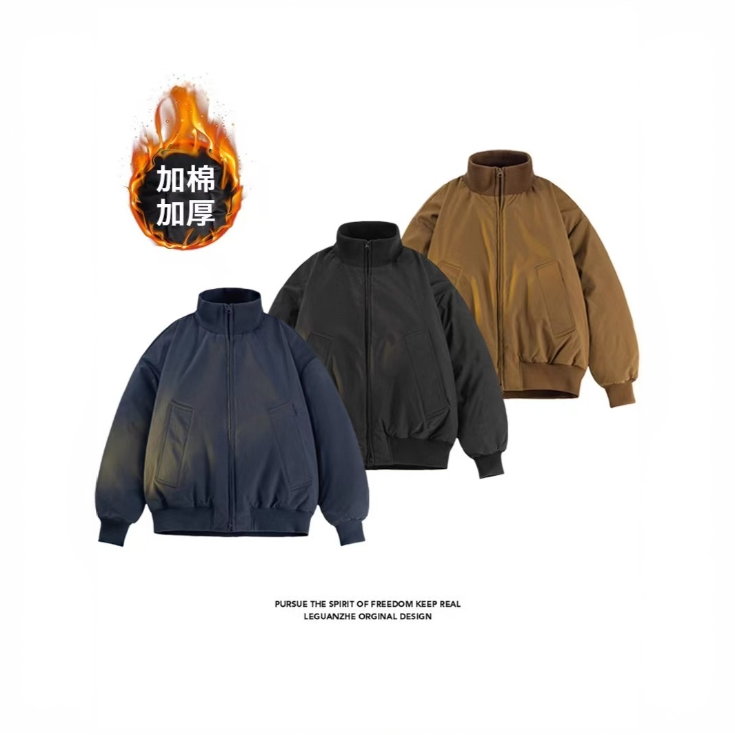 美式复古飞行员夹克外套加棉三防棉服男款