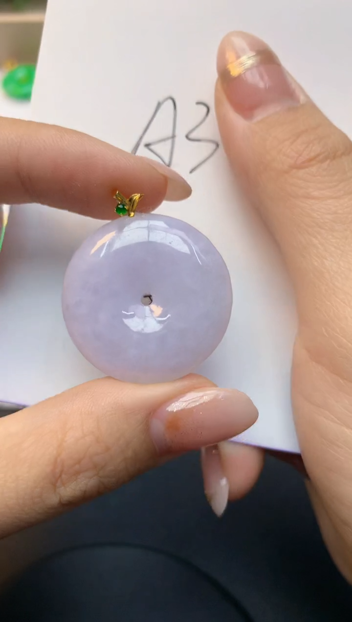 颈饰18K金镶嵌翡翠天然A货缅甸翡翠百元以上9元证书费自理