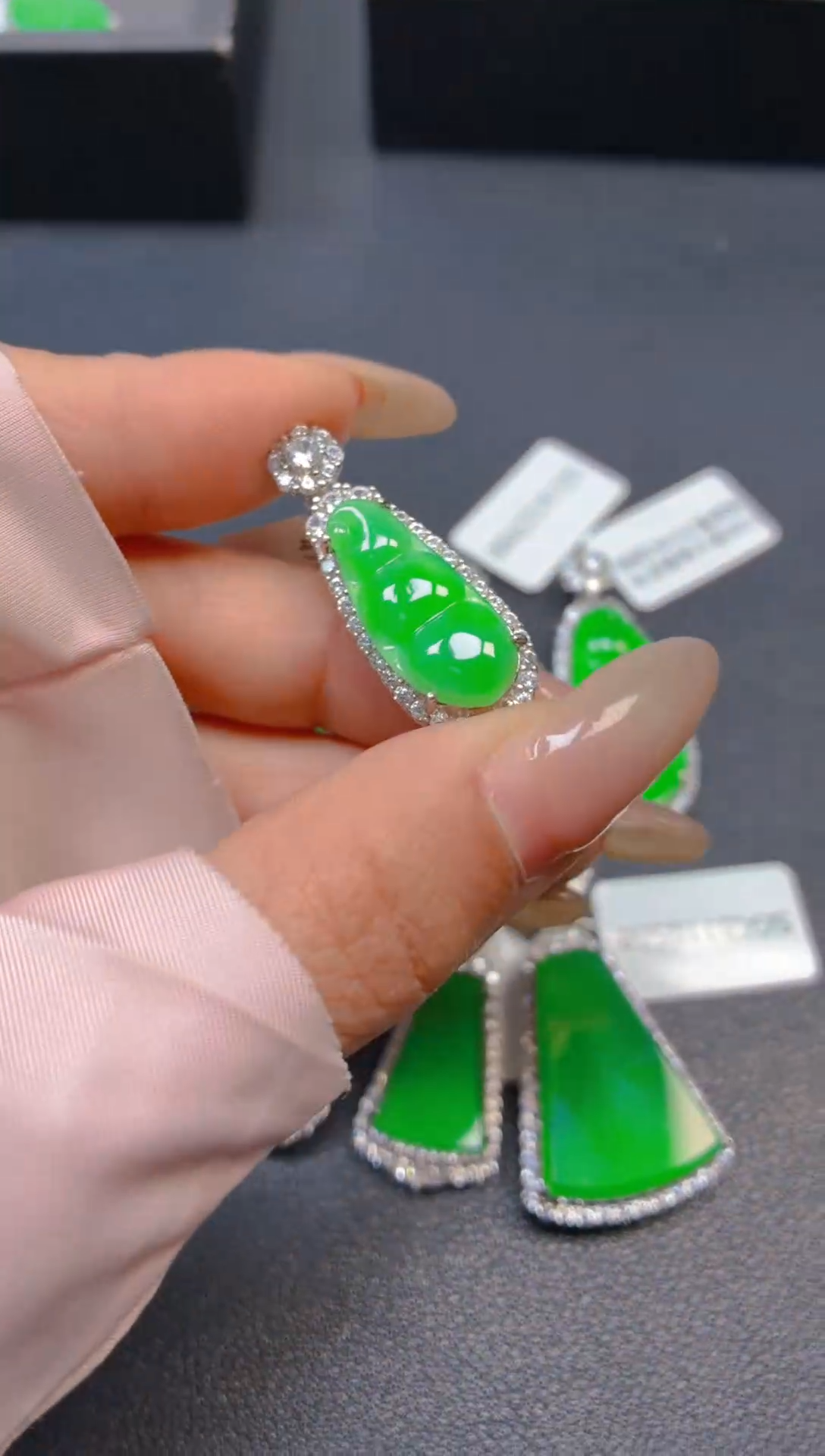 吊坠(不含链)银S925镶嵌翡翠1