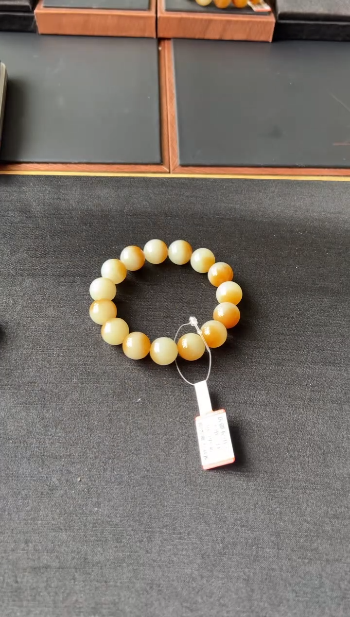 【闪购商品】和田玉手链未镶嵌若羌微色差卡14