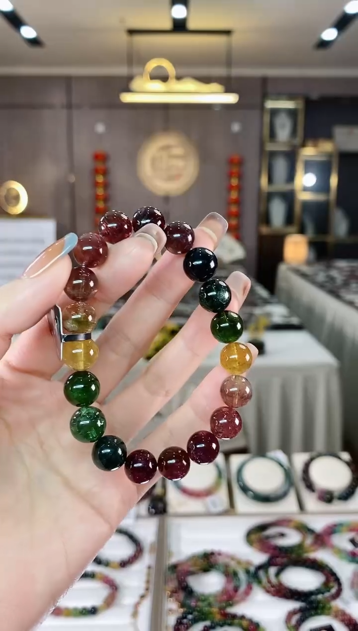 【闪购商品】碧玺单圈手串10mm+未镶嵌一物一证dan