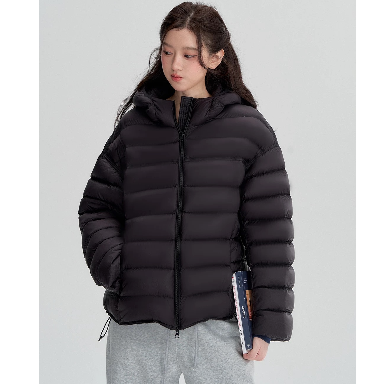 原版95绒 加厚排骨绗线连帽羽绒服 95白鸭绒冬季新款保暖