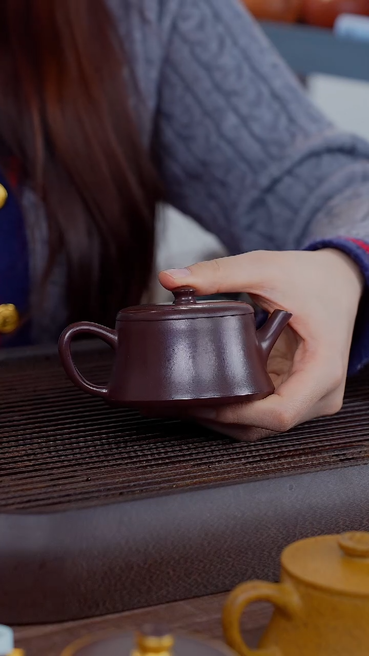 【闪购商品】紫砂茶壶柱础光素紫泥紫砂壶