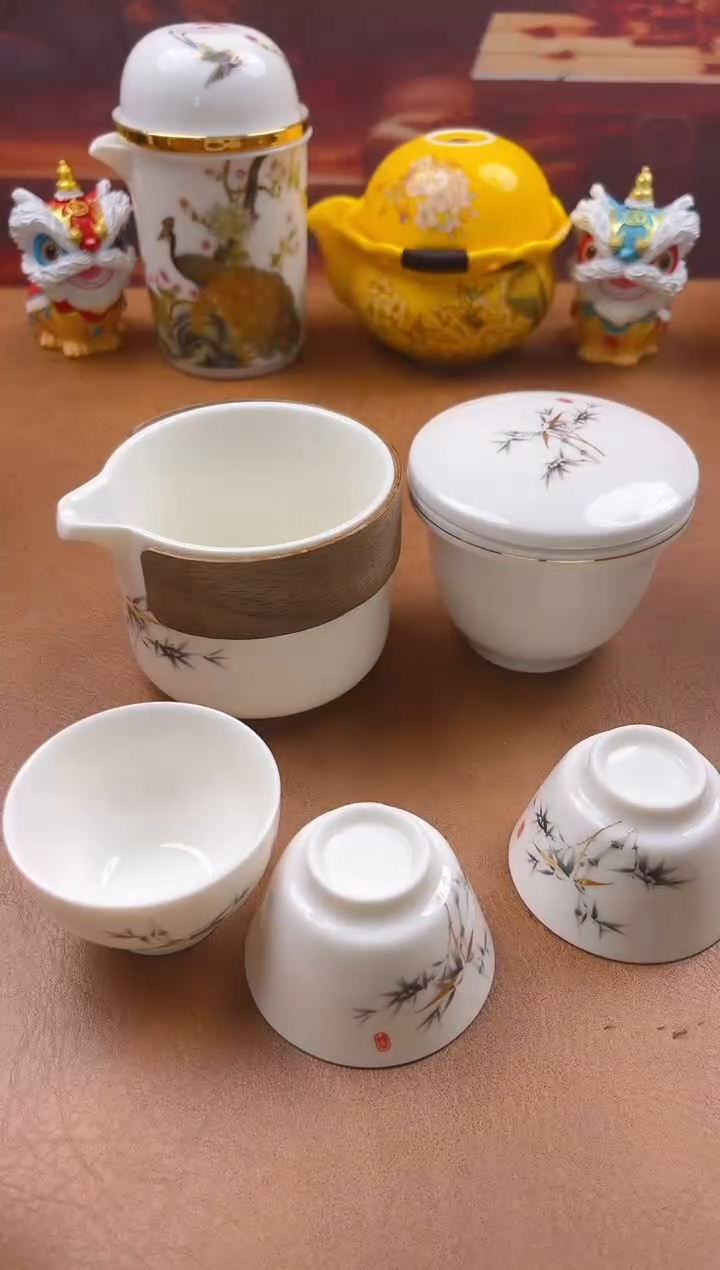 陶瓷茶具摆件旅行套组