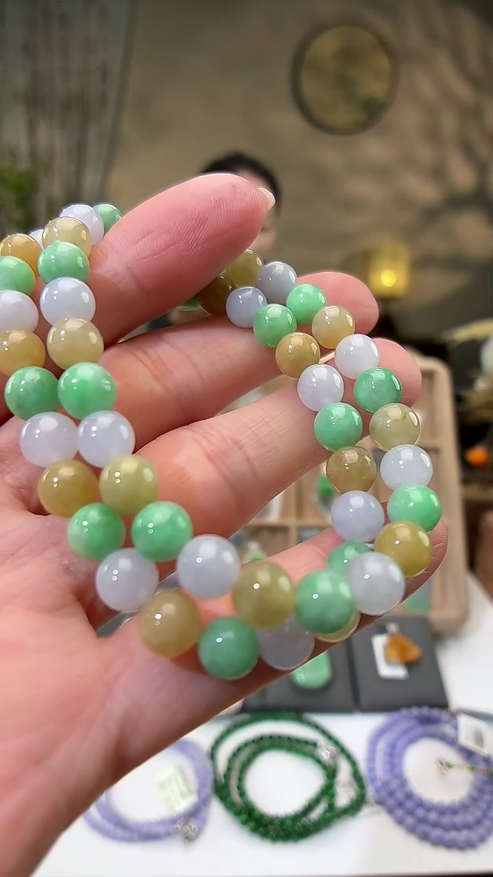 颈饰未镶嵌翡翠手串 多样性发货
