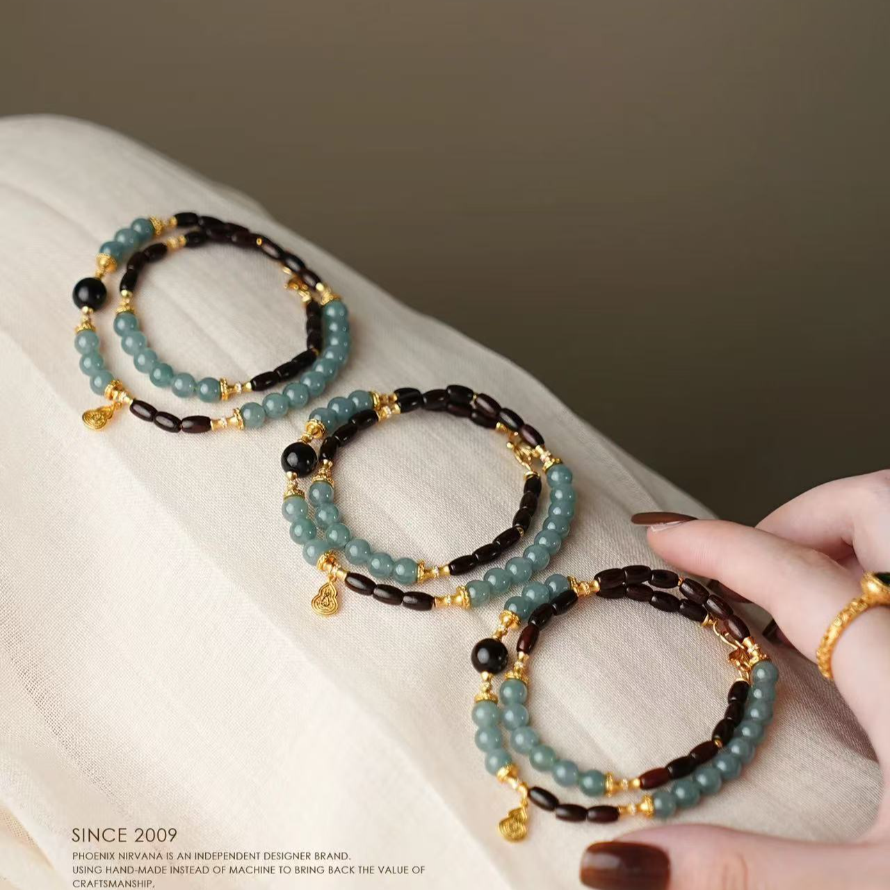 D1352-小叶紫檀双圈+葫芦配饰(预售）