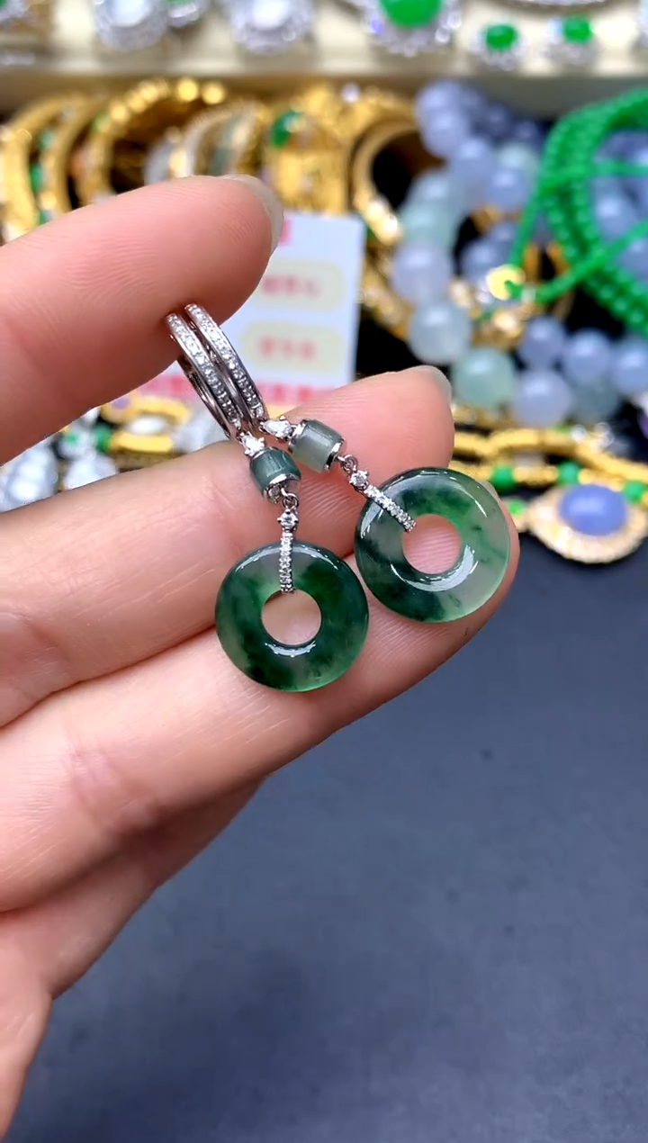 18K金镶嵌翡翠耳饰156 -中国好珍宝