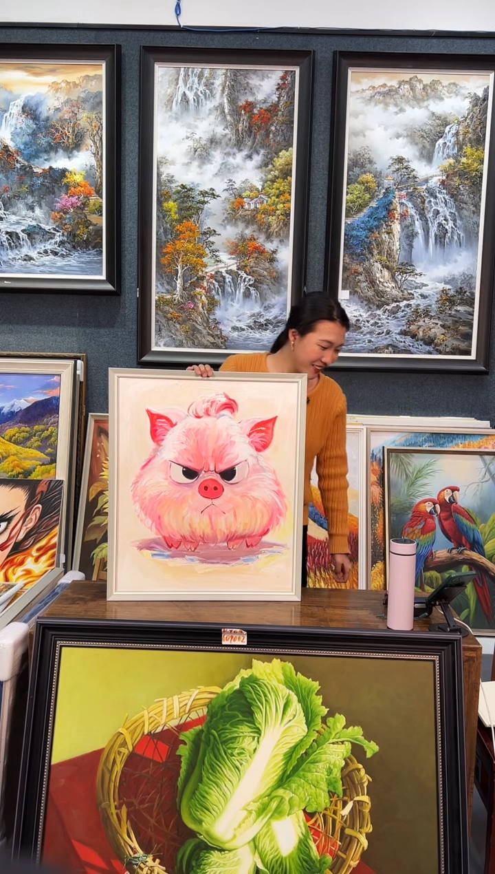 【闪购商品】油画11号 50*60 猪猪-手绘油画