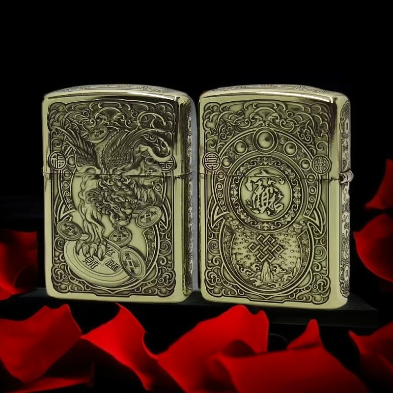 ZIPPO/之宝打火机【3D九钱貔貅YG】黄铜盔甲机原装正品煤油机DYJ1