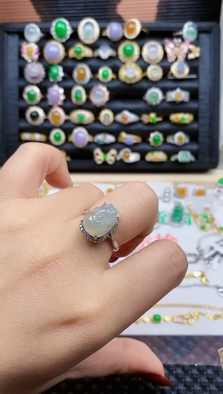 银S925镶嵌戒指翡翠20