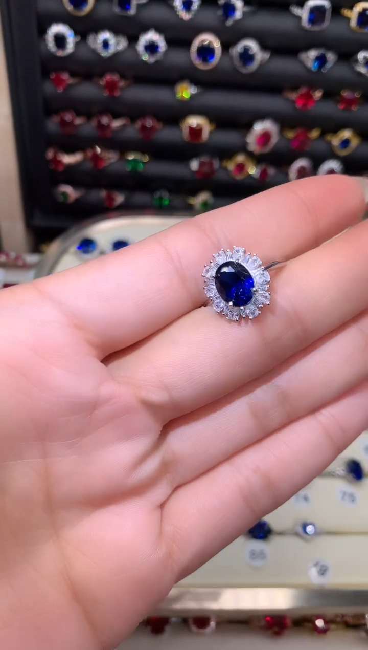【闪购商品】蓝宝石戒指银S925镶嵌1