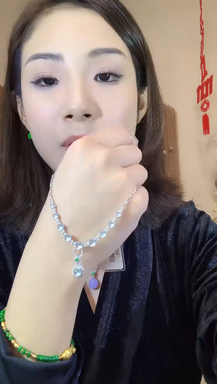 套链18K金镶嵌翡翠A15 多样性发货一件