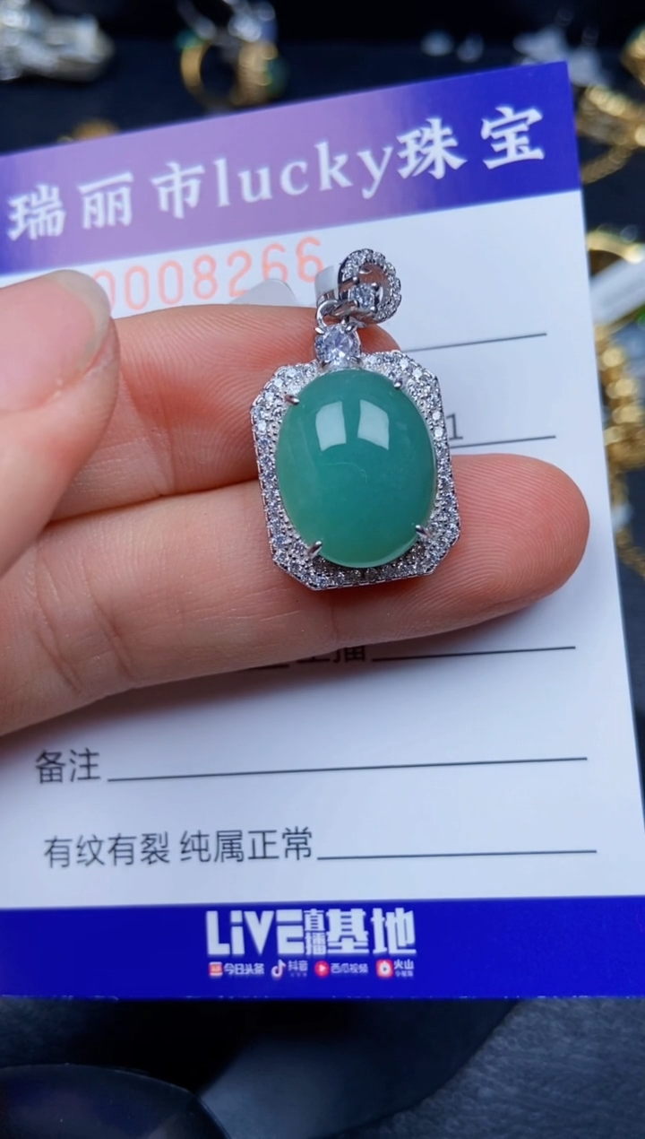 【闪购商品】翡翠颈饰银S925镶嵌8266