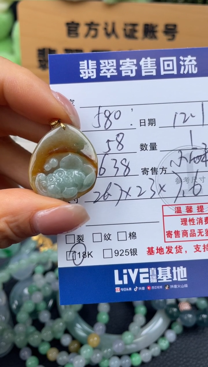 颈饰18K金镶嵌翡翠10151276