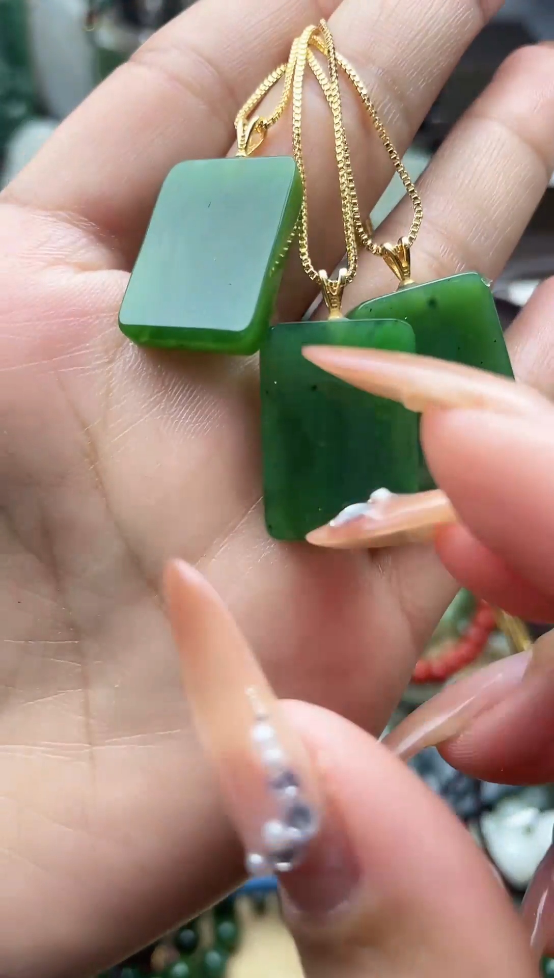 颈饰银S925镶嵌和田玉和田玉吊坠多样性拍一发一