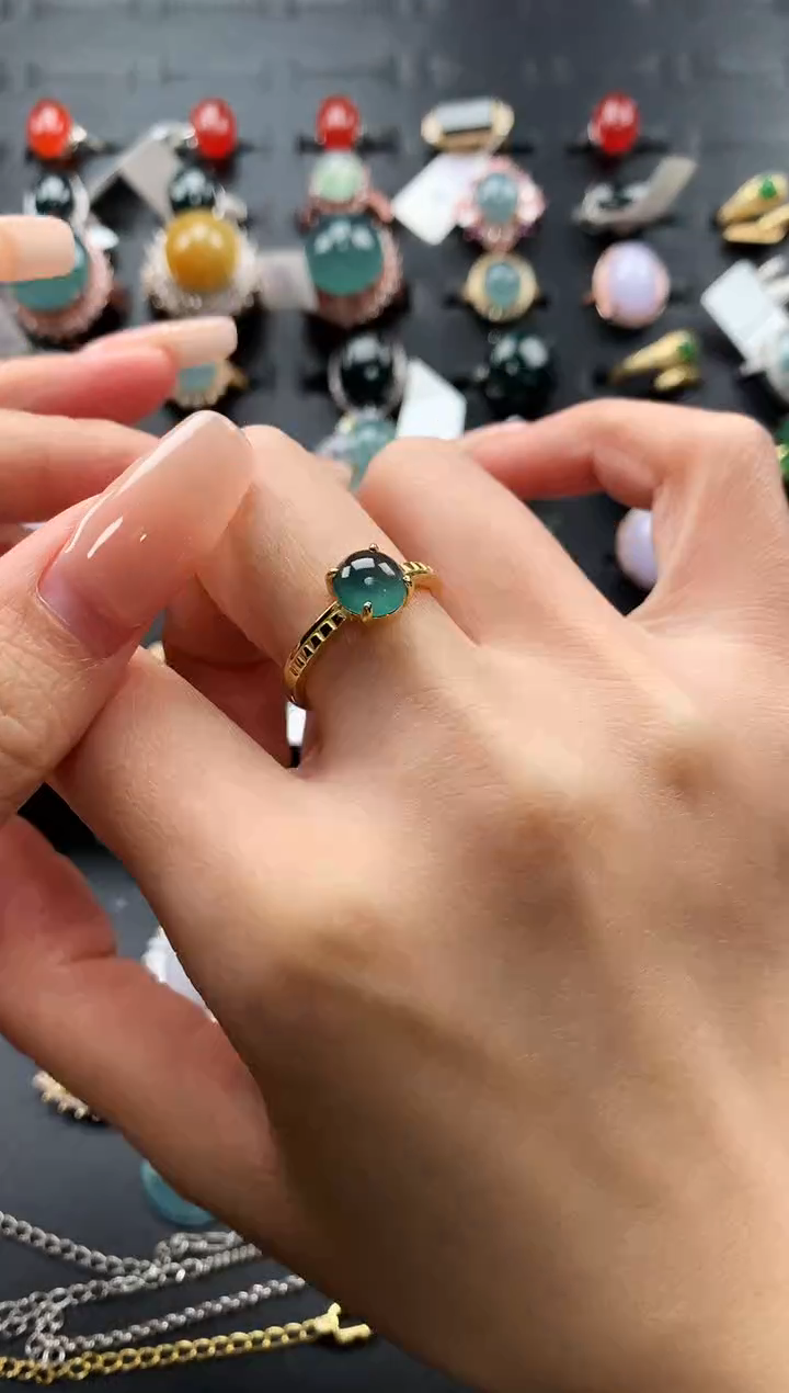 【闪购商品】翡翠戒指银S925镶嵌7687658658