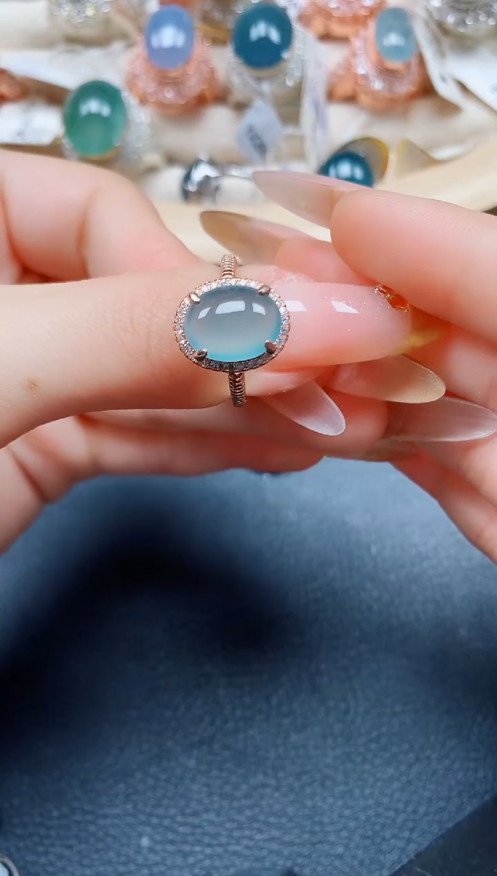 【闪购商品】翡翠戒指银S925镶嵌翡翠