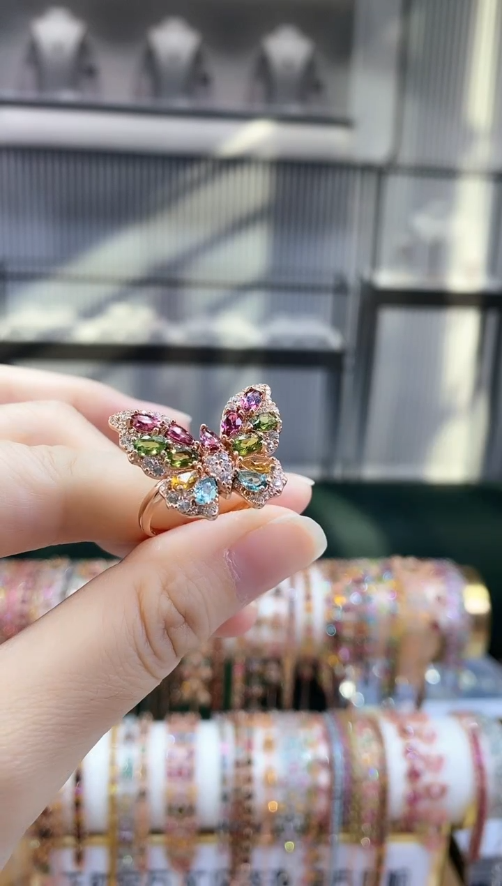 银S925镶嵌戒指碧玺6666666666