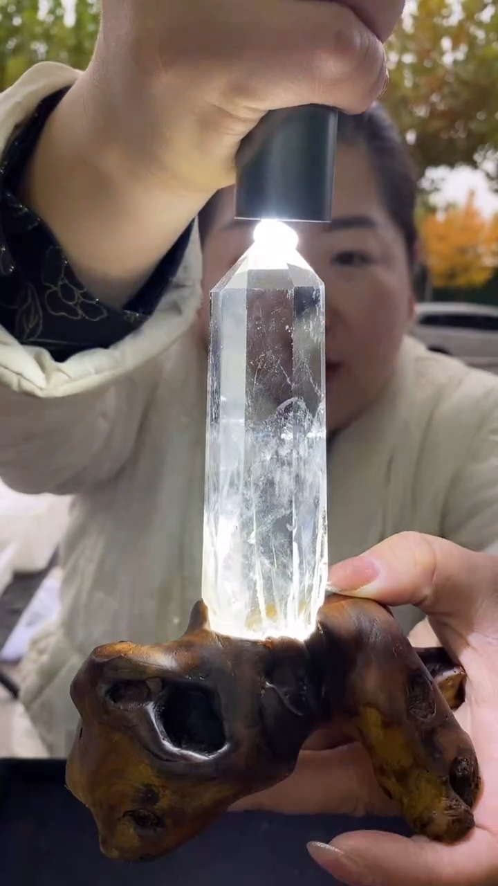 未镶嵌珠宝半成品水晶白水晶柱子D433