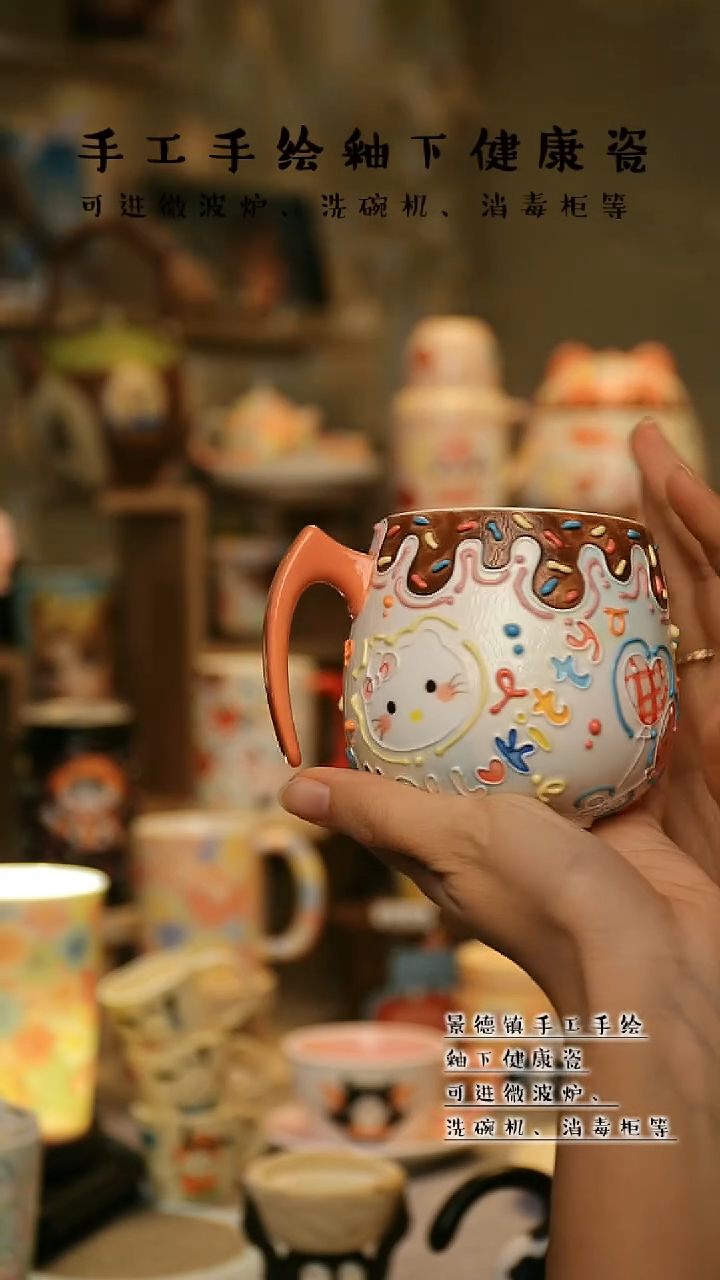 【闪购商品】杯陶瓷景德镇高温釉下彩&A334