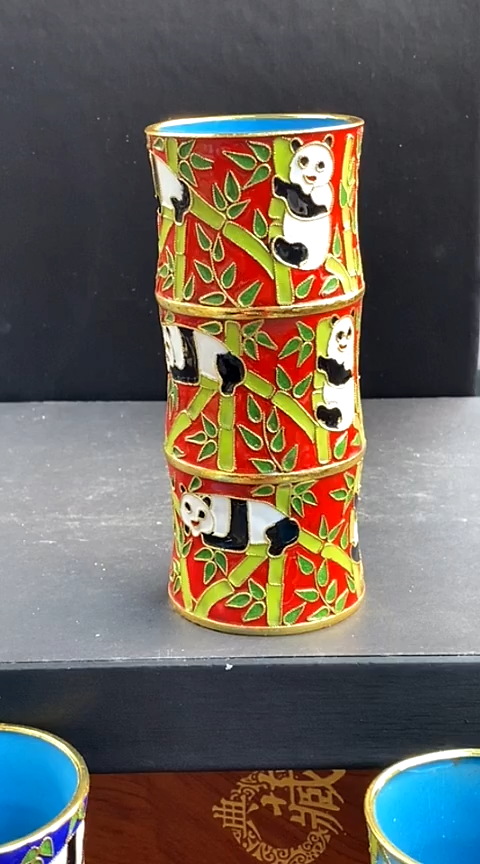 【闪购商品】非遗技艺 景泰蓝笔筒红色