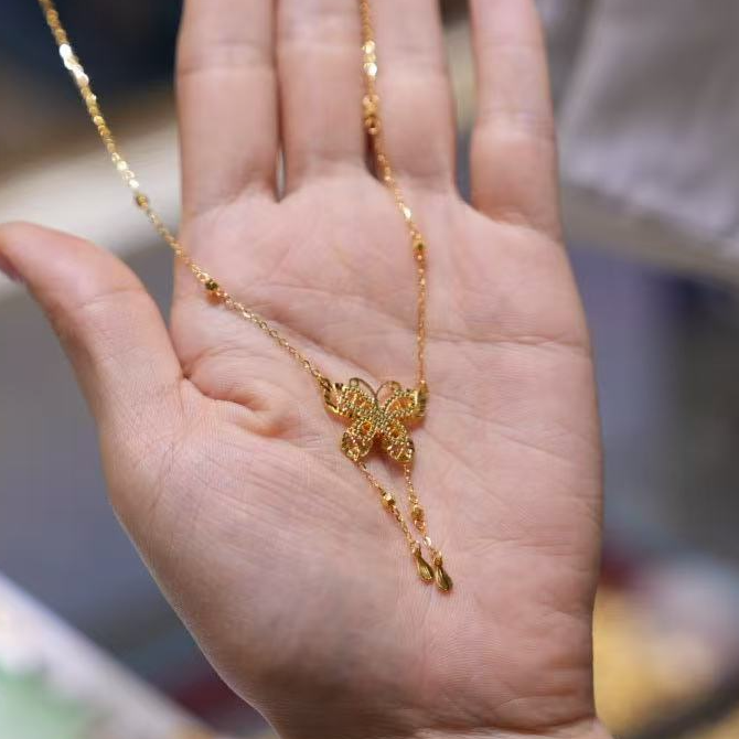 【巧玲专属】足金999花丝蝴蝶项链 经典时尚百搭 4.82
