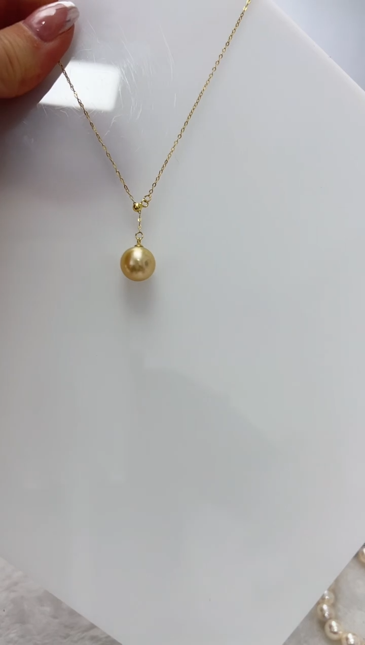 【闪购商品】海水珍珠DA银S925镶嵌金珠Y链 J200