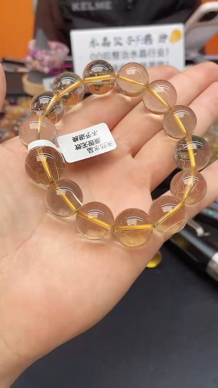 【闪购商品】水晶手串未镶嵌A94 金发 16mm